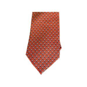 Jos A Bank Executive Collection Orange White Seagulls Seabirds Mens Necktie Tie